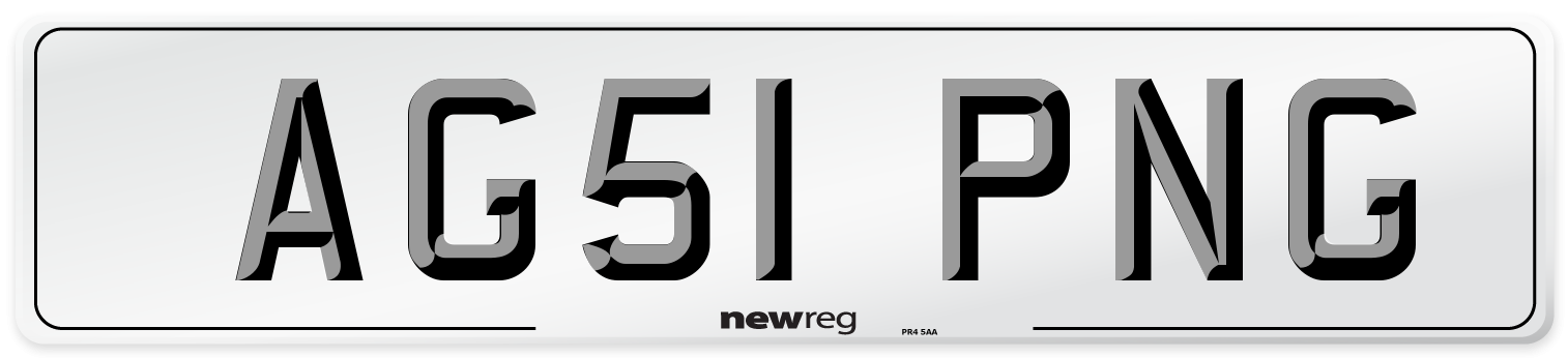 AG51 PNG Number Plate from New Reg